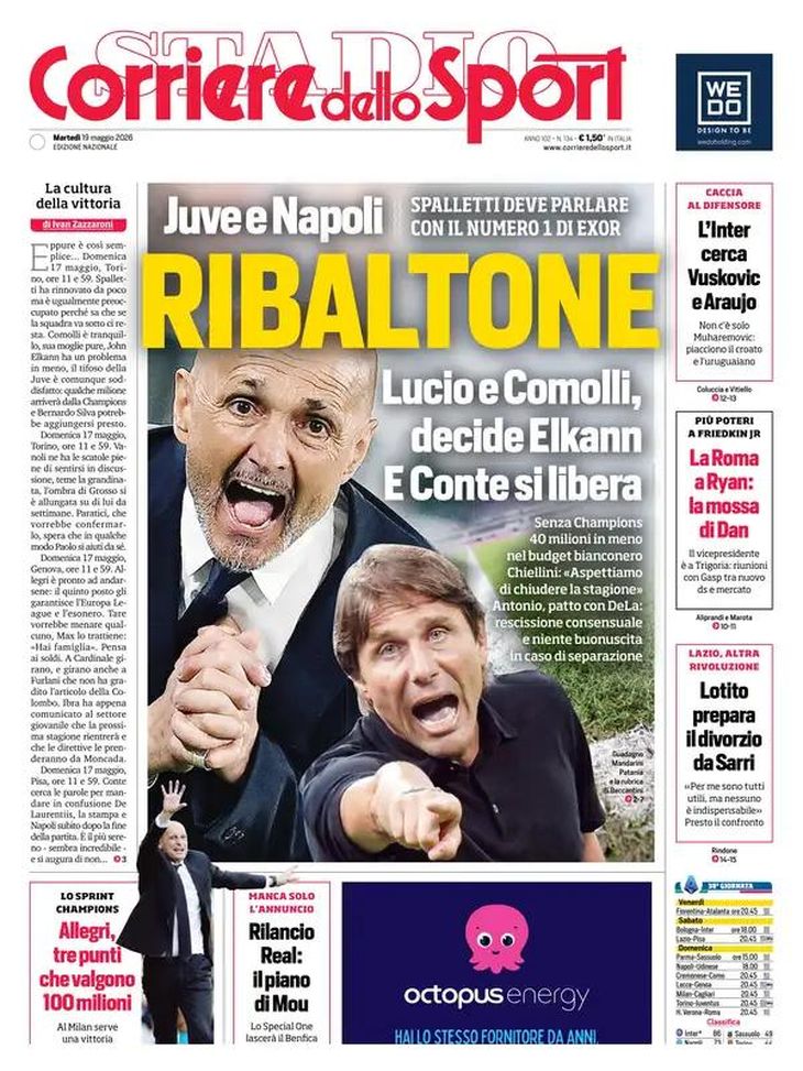 Le prime pagine dei quotidiani sportivi: “Juve e Napoli, ribaltone”- immagine 3