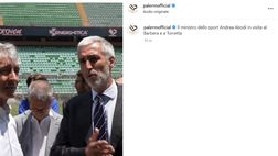 VIDEO Palermo, il ministro dello sport Andrea Abodi in visita al Barbera e a Torretta