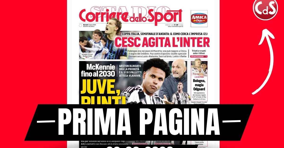 prima pagina corriere dello sport juve punti fermi mckennie 2030 spalletti vertice per il rinnovo da Pianetamilan.it prima pagina corriere dello sport juve punti fermi mckennie 2030 spalletti vertice per il rinnovo