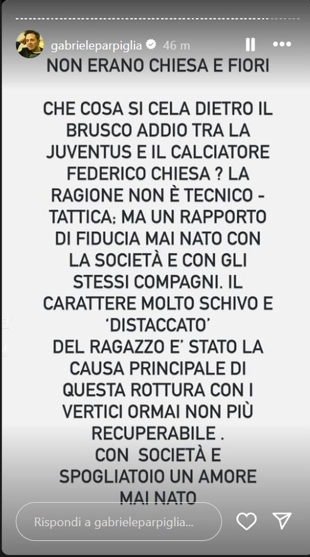 Parpiglia: “Chiesa-Juve? L’addio non è dovuto a motivi tecnico-tattici”- immagine 3