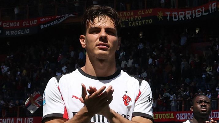 Ardon Jashari, centrocampista AC Milan, qui al termine di Genoa-Milan 1-2 di Serie A