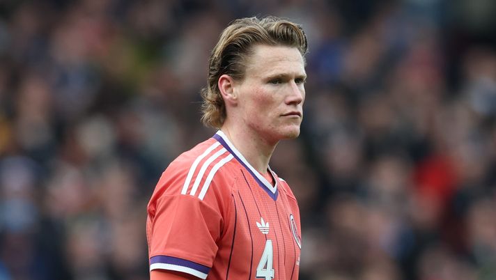 GLASGOW, SCOTLAND - MARCH 28: Scott McTominay of Scotland is seen during an international friendly match between Scotland and Japan on March 28, 2026 in Glasgow, Scotland. (Photo by Ian MacNicol/Getty Images) mctominay scozia