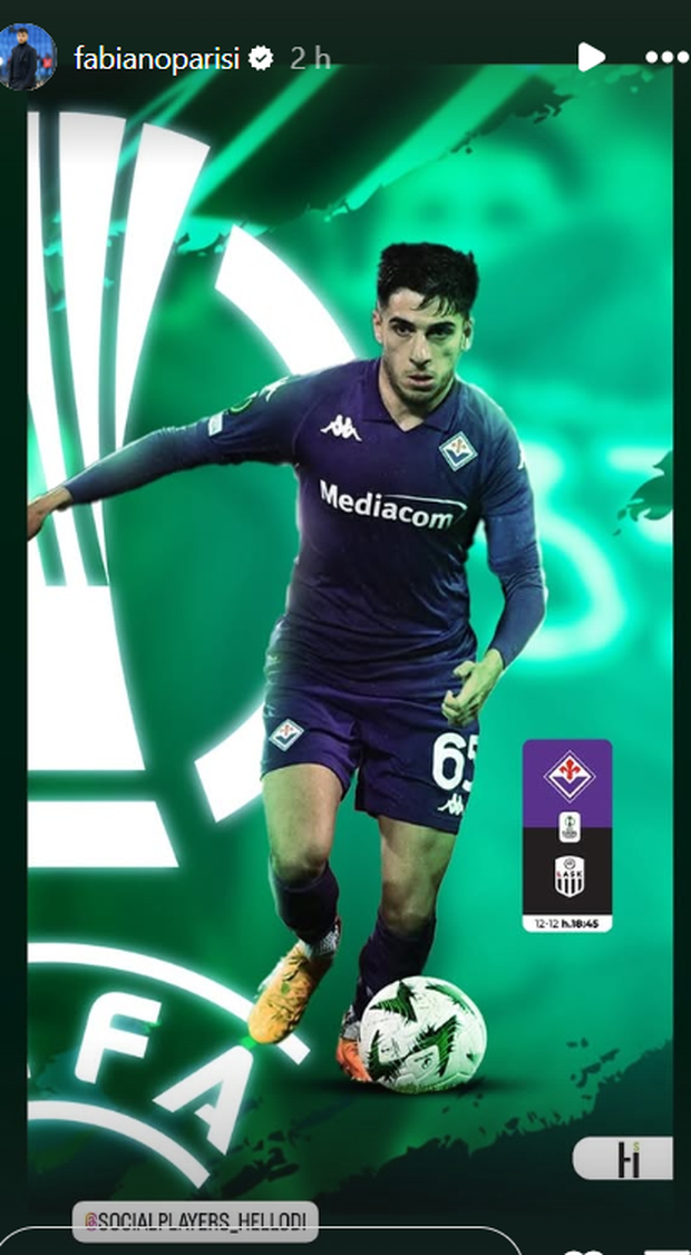 FOTO – Parisi via dalla Fiorentina? Sui social pensa alla partita di stasera- immagine 2