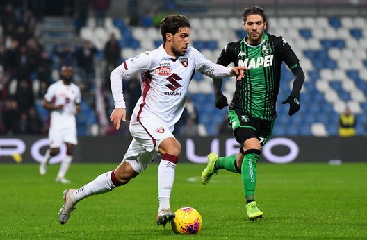 REGGIO NELL'EMILIA, ITALY - JANUARY 18: Simone Verdi of Torino FC in action during the Serie A match between US Sassuolo and Torino FC at Mapei Stadium - Città del Tricolore on January 18, 2020 in Reggio nell'Emilia, Italy (Photo by Alessandro Sabattini/Getty Images)