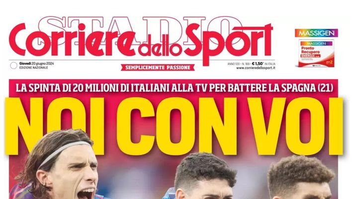 PRIMA PAGINA CORRIERE DELLO SPORT OGGI: “Napoli, è fatta: Rafa Marin primo colpo per Conte” prima pagina corriere dello sport oggi