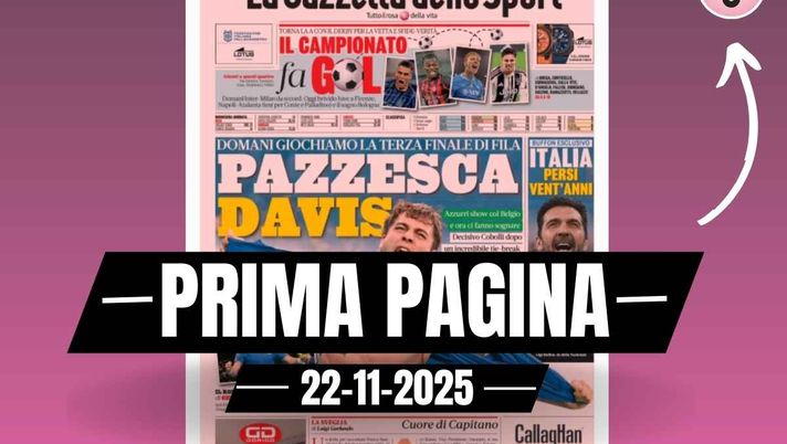 Prima pagina Gazzetta dello Sport: 'Domani Inter-Milan da record'