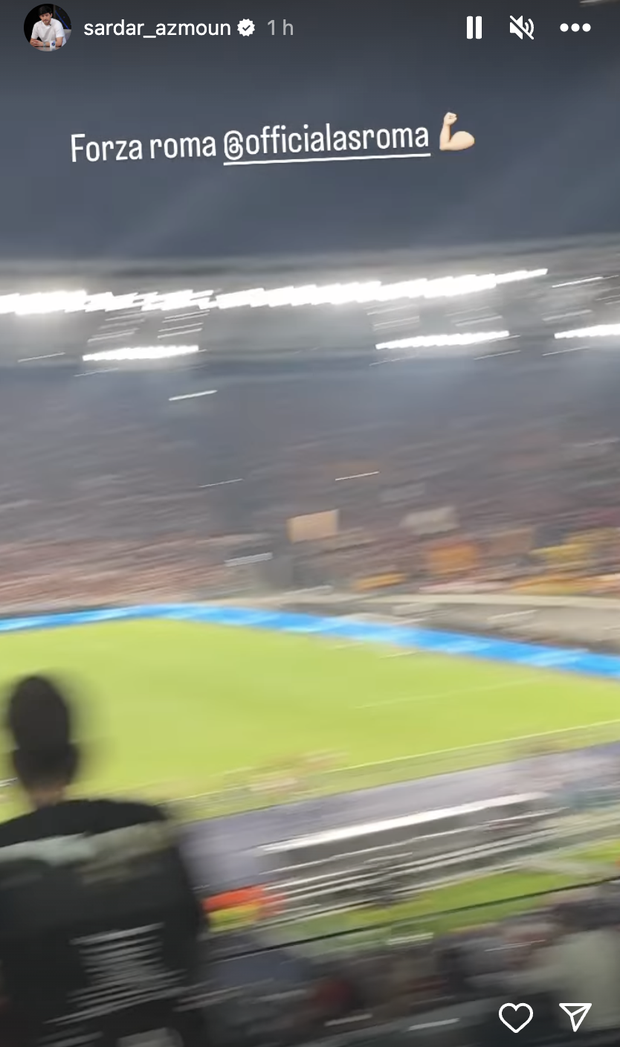 Roma-Servette, Azmoun fa il tifo dall’Olimpico. In tribuna c’è anche Pizarro- immagine 2