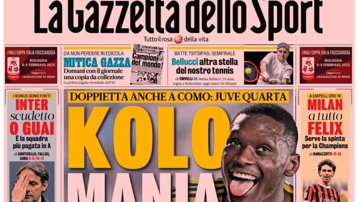 PRIMA PAGINA GAZZETTA DELLO SPORT OGGI: “Inzaghi al rinnovo, ci metto la firma”