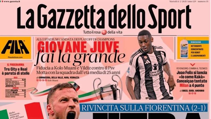 PRIMA PAGINA GAZZETTA DELLO SPORT OGGI: “Inzaghi al rinnovo, ci metto la firma”