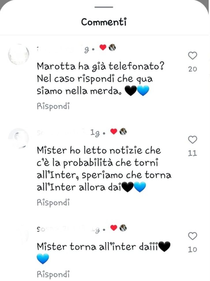 I tifosi dell’Inter a Mancini: “Mister, se chiama Marotta rispondi”. E lui risponde con i like- immagine 3