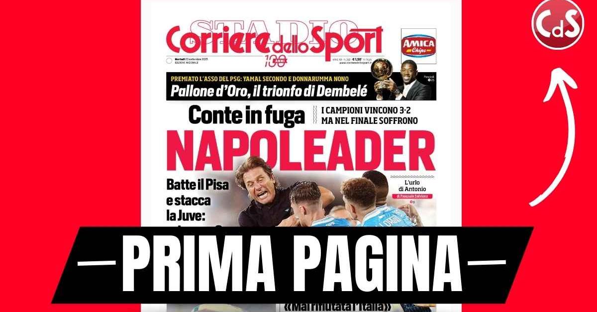 Prima pagina Corriere dello Sport: “Milan Lecce, Allegri lancia Nkunku in Coppa Italia”