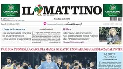 PRIMA PAGINA IL MATTINO OGGI: “Un punto, tanti rimpianti”