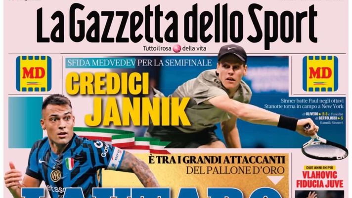 PRIMA PAGINA GAZZETTA DELLO SPORT OGGI: “Inzaghi al rinnovo, ci metto la firma”