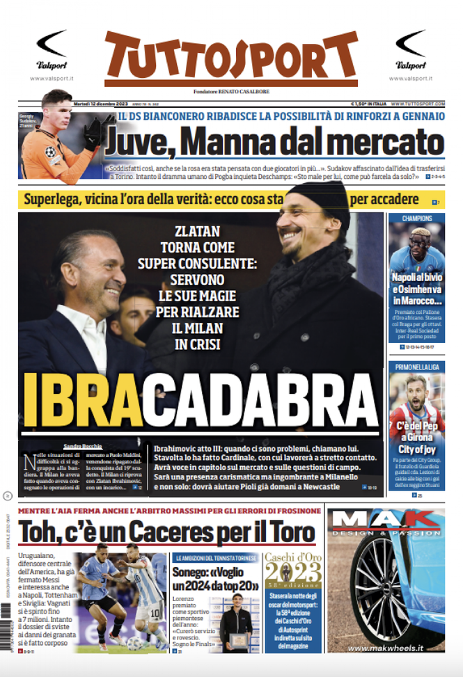 EDICOLA TS – Inter-Real Sociedad per il 1° posto. Ibracadabra torna al Milan - immagine 1