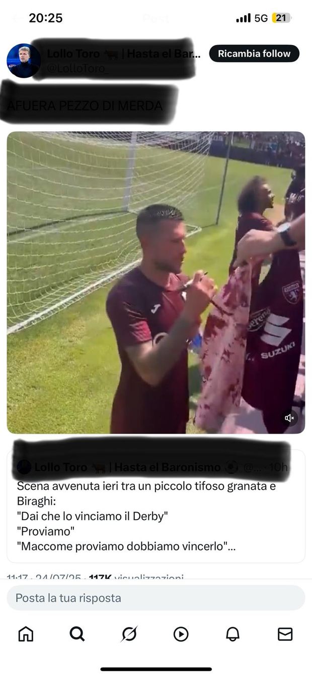 Biraghi, critiche social per una risposta a un giovane tifoso: che è successo- immagine 2