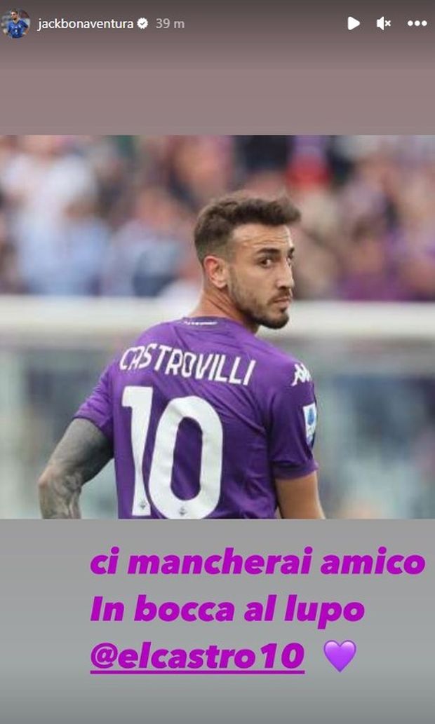 E Bonaventura “ufficializza” l’addio di Castrovilli: “Ci mancherai amico” (FOTO)- immagine 2