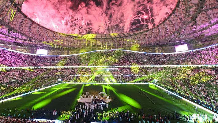 LUSAIL CITY, QATAR - FEBRUARY 10: General view inside the stadium as Qatar prepare to lift the AFC Asian Cup trophy following their victory in the AFC Asian Cup final match between Jordan and Qatar at Lusail Stadium on February 10, 2024 in Lusail City, Qatar. (Photo by Adam Nurkiewicz/Getty Images) Finalissima a rischio: Argentina-Spagna in fuga dal Qatar. Spuntano le carte USA e Europa - immagine 1