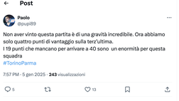Torino-Parma 0-0, le reazioni social:”Non aver vinto questa partita è grave”