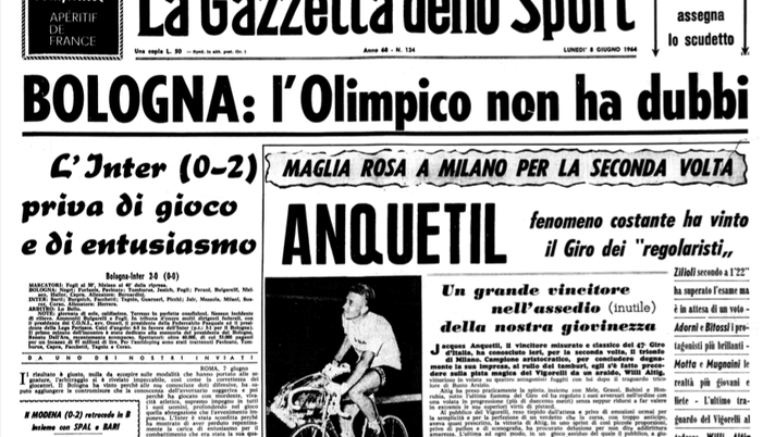 Domani in edicola la copia originale della Gazzetta che celebra lo scudetto del 64 - immagine 1