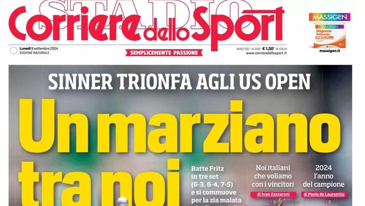 prima pagina corriere dello sport oggi