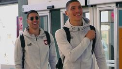 Vlahovic e Milenkovic festeggiano la qualificazione agli Europei