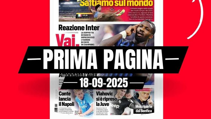 Prima pagina Corriere dello Sport: 'Inter, Thuram padrone: Ajax affondato'