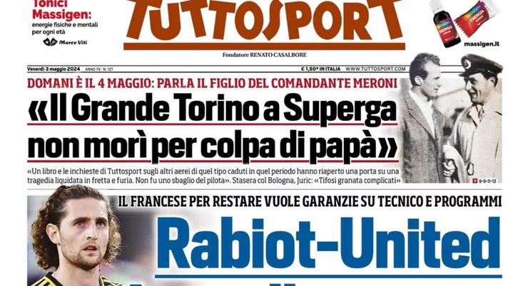 prima pagina tuttosport oggi