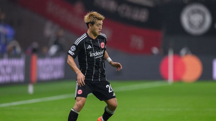 FRANKFURT AM MAIN, GERMANY - OCTOBER 22: Ritsu Doan of Eintracht Frankfurt during the UEFA Champions League 2025/26 League Phase MD3 match between Eintracht Frankfurt and Liverpool FC at Frankfurt Stadion on October 22, 2025 in Frankfurt am Main, Germany. (Photo by Christian Kaspar-Bartke/Getty Images) Colonia-Eintracht: dove vedere la Bundesliga in TV e in Streaming Gratis - immagine 1