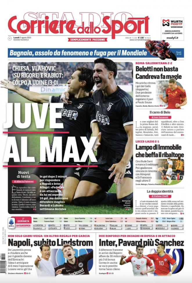 EDICOLA CDS – Inter, due rinforzi per Inzaghi: Pavard più Sanchez - immagine 1