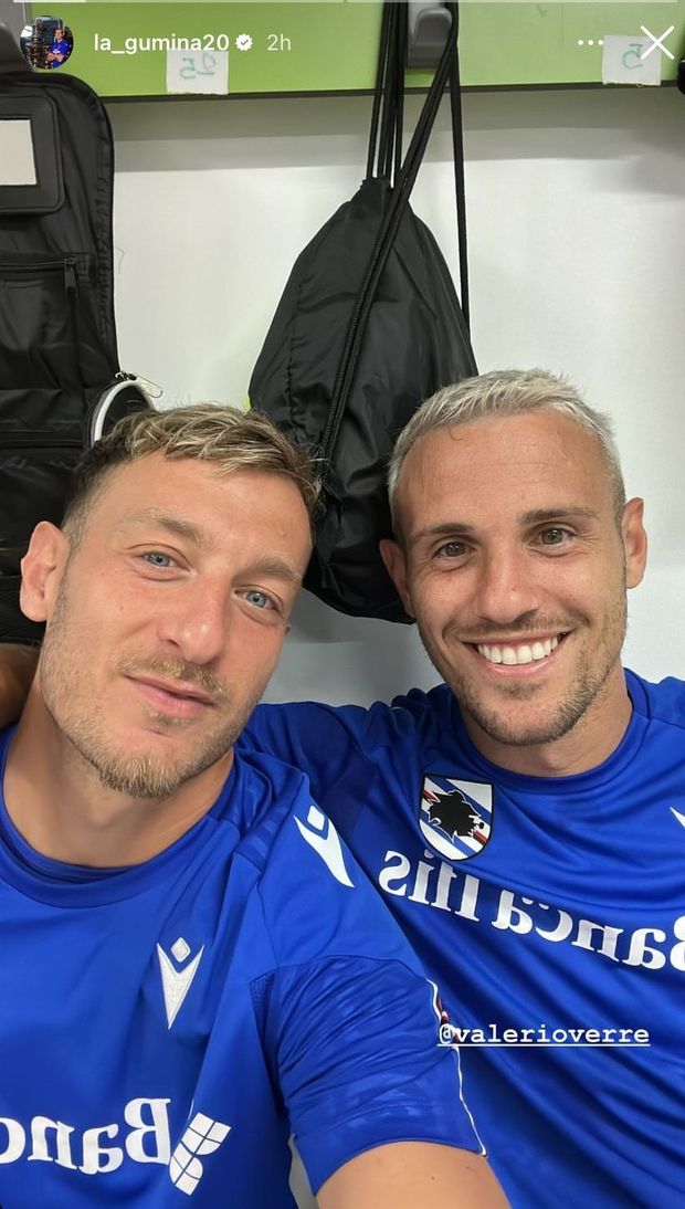 FOTO Sampdoria, gli ex Palermo Verre e La Gumina insieme nel ritiro blucerchiato  Sampdoria