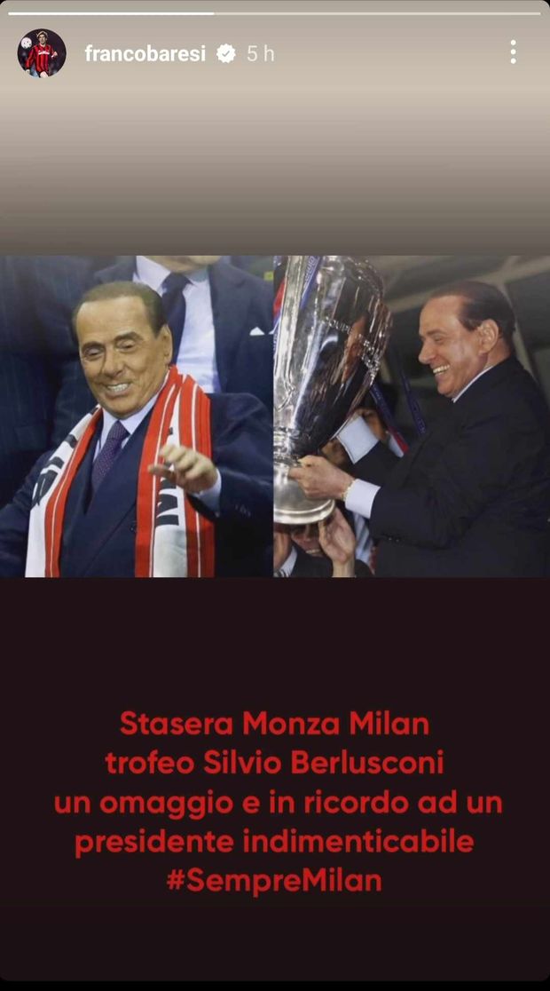 Storia di Instagram di Franco Baresi su Trofeo Berlusconi