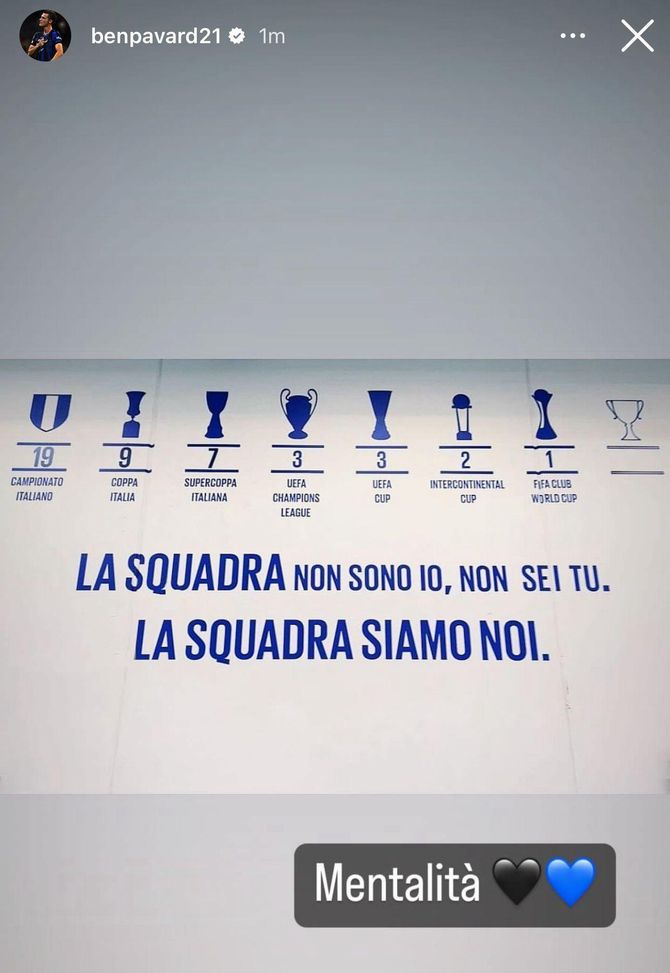 Pavard, “mentalità”: Benji si scalda e posta una foto con una frase significativa di Appiano- immagine 3