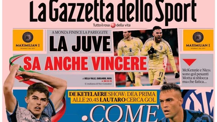 PRIMA PAGINA GAZZETTA DELLO SPORT OGGI: “Inzaghi al rinnovo, ci metto la firma”