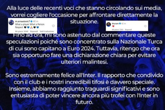 Calhanoglu smentisce voci su addio, arrivano i commenti di Thuram e Arnautovic- immagine 2