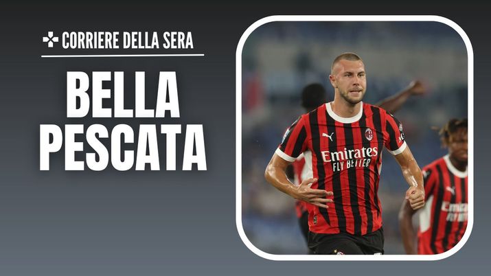 Strahinja Pavlovic (difensore AC Milan) esulta per il suo gol in Lazio-Milan 2-2 (Serie A 2024-2025) | News (Getty Images) esultanza gol Strahinja Pavlovic AC Milan Lazio-Milan 2-2 Serie A 2024-2025