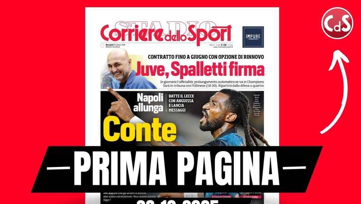 Il Corriere dello Sport, la prima pagina di oggi, mercoledì 29 ottobre 2025 Prima pagina Corriere dello Sport: 'Lookman frena il Milan: Allegri a - 3 dalla vetta'