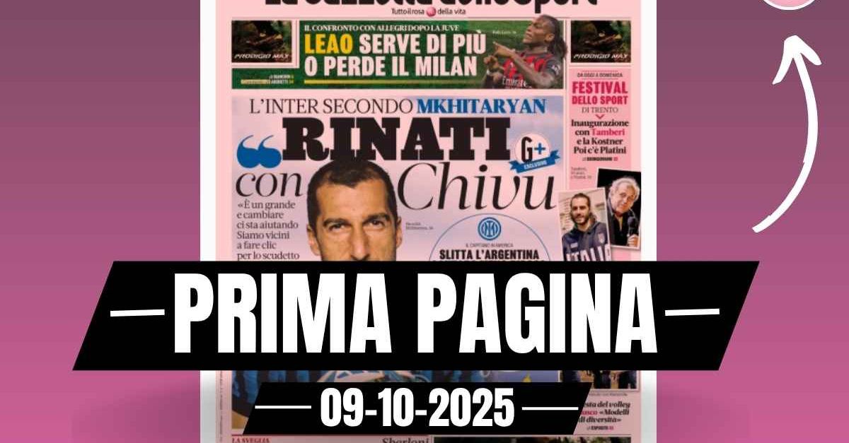 Prima pagina Gazzetta dello Sport: “Leao serve di più o perde il Milan”