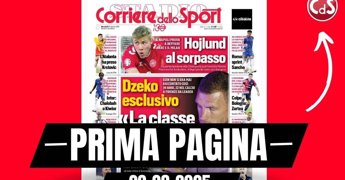 prima pagina corriere dello sport hojlund napoli al sorpasso sul milan