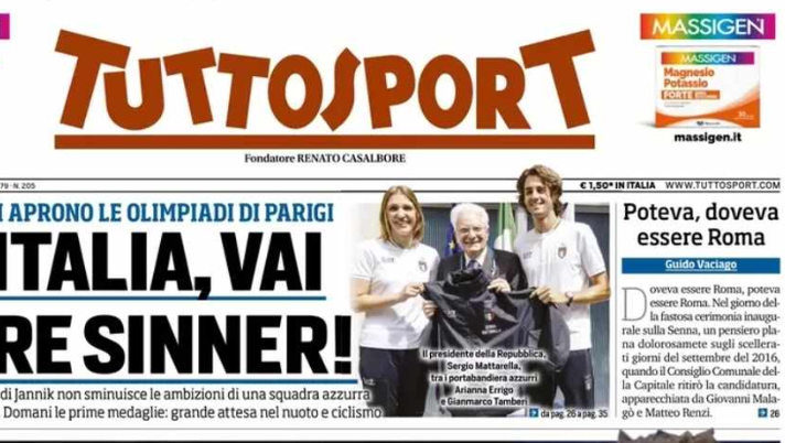 PRIMA PAGINA TUTTOSPORT OGGI: “Dai Italia, vai oltre Sinner!” PRIMA PAGINA TUTTOSPORT OGGI: “Dai Italia, vai oltre Sinner!” - immagine 1