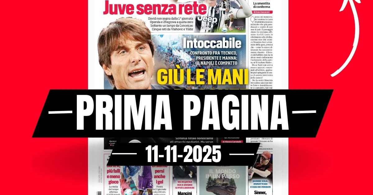 Prima pagina Corriere dello Sport: “Napoli, De Laurentiis: ‘Giù le mani da Conte, uomo vero
