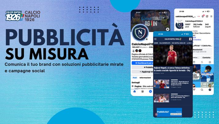 Pubblicizza la tua attività su CalcioNapoli1926.it: spazi banner e promozioni social - immagine 1