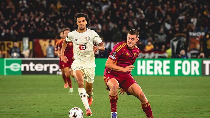 Getty Images Cronaca Roma-Lille 0-1: decide Harldsson. Tre errori dal dischetto per Dovbyk e Soulé - immagine 1