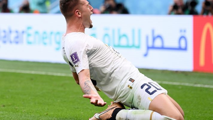 L'esultanza di Milinkovic L'esultanza di Milinkovic