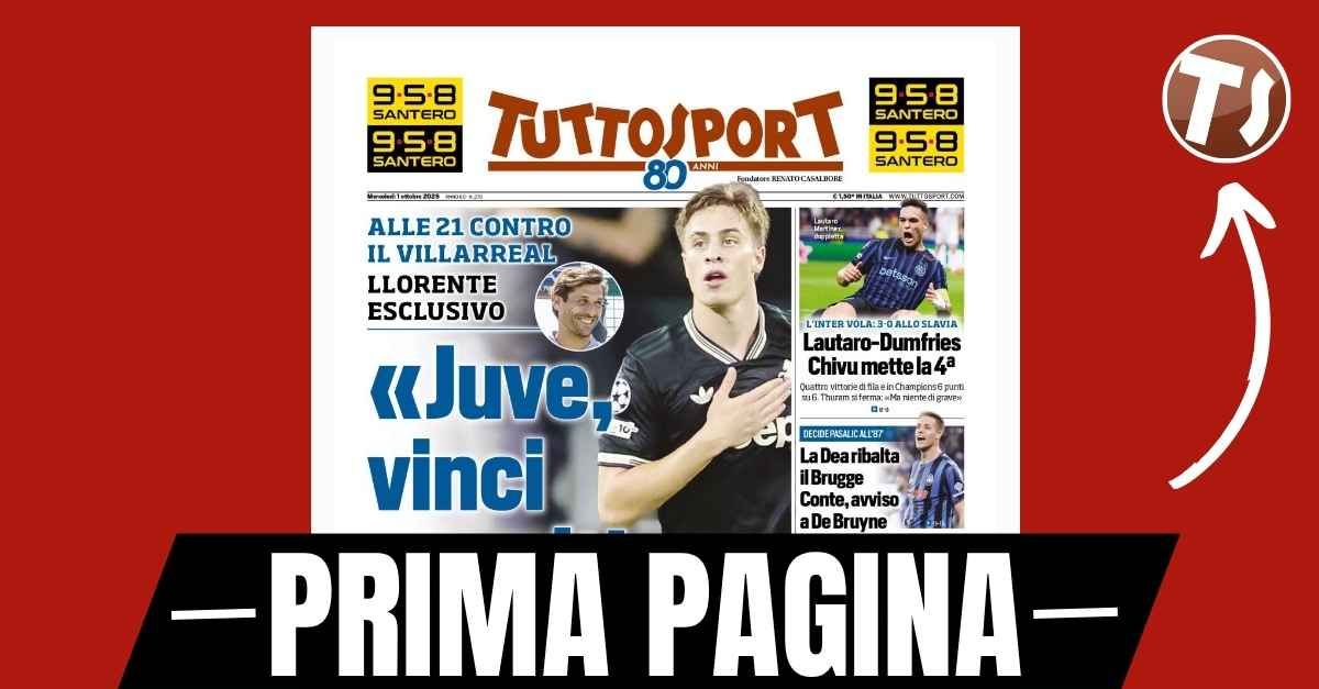 prima pagina tuttosport llorente 8216juve vinci e svolti pu242 dare la spinta per il milan 