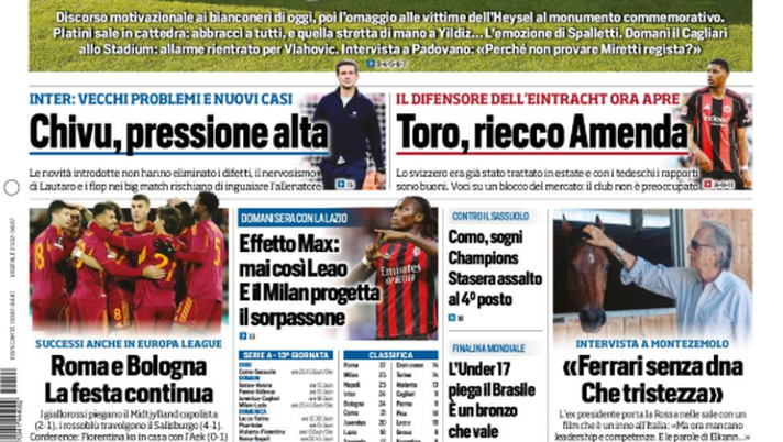 Prima pagina Tuttosport: “Effetto Max, mai così Leao. E il Milan progetta il sorpasso” - immagine 1