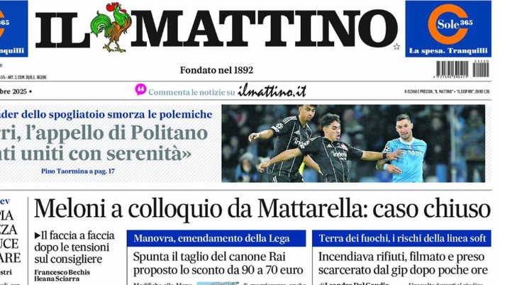 Il Napoli sui media: le prime pagine dei quotidiani di oggi- immagine 1