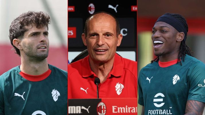 Le parole di Allegri su Leao e Pulisic | AC Milan News e ultime notizie (Credits Getty Images) AC Milan, Christian Pulisic, Massimiliano Allegri e Rafael Leao