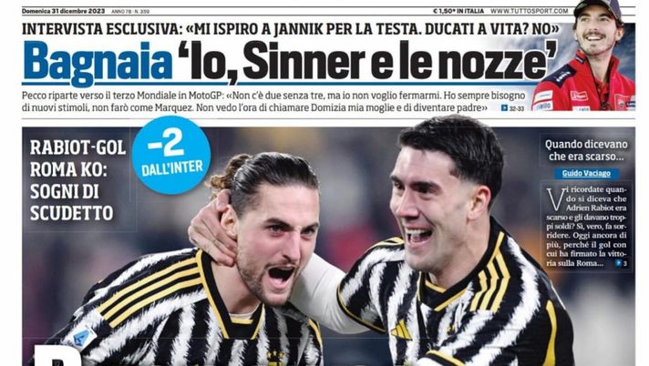EDICOLA TS – Rabiot-gol, Roma ko: Juventus a -2 dall’Inter - immagine 1