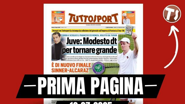 Prima pagina Tuttosport: 'Juventus, Modesto DT. Ngonge vuole il Torino'