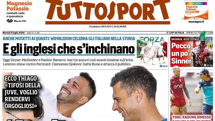 prima pagina tuttosport oggi